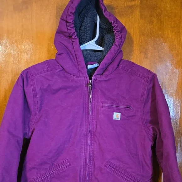 Carhartt Purple Hooded Jacket Youth Size Medium (10/12) Insulated
